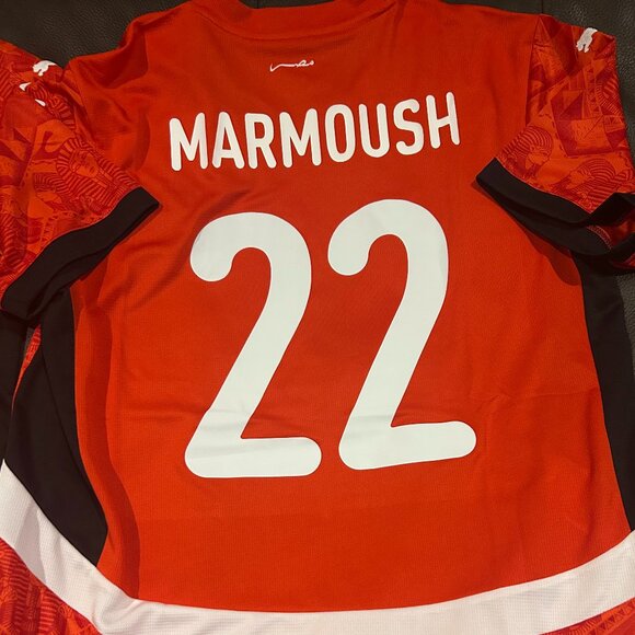 Puma EGYPT National Team OMAR MARMOUSH Men's JERSEY Red M,L,XL,2X New with tags - Picture 2 of 6